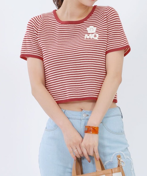 tシャツ マリークワント mary quant MQロゴボーダーバックリボン プルオーバー レディース