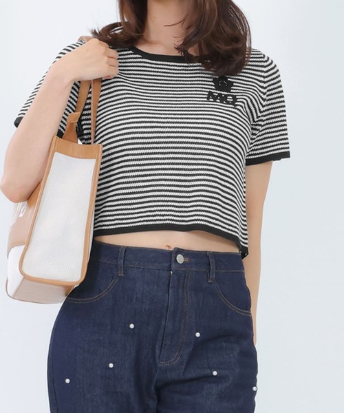 tシャツ マリークワント mary quant MQロゴボーダーバックリボン プルオーバー レディース