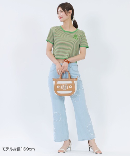 MARY QUANT tシャツ マリークワント mary quant MQロゴボーダー