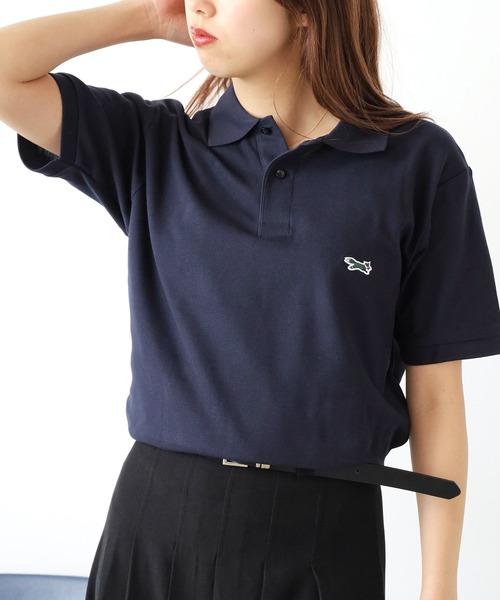 美品♡ フォクシー 半袖 ハーフジップ ポロシャツ ロゴ刺繍 ネイビー PENNEYS（ペニーズ） ポロシャツ 半袖 THE FOX POLO SHIRT 半袖