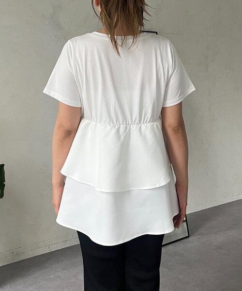 prose verse / CUTSEW アシメフリルドッキングペプラムTシャツ MOMO】アシメフリルドッキングペプラムTシャツ（Tシャツ