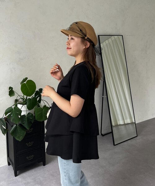 prose verse / CUTSEW アシメフリルドッキングペプラムTシャツ MOMO】アシメフリルドッキングペプラムTシャツ（Tシャツ