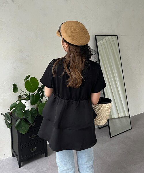 prose verse tシャツ 「MOMO」アシメフリルドッキングペプラムT