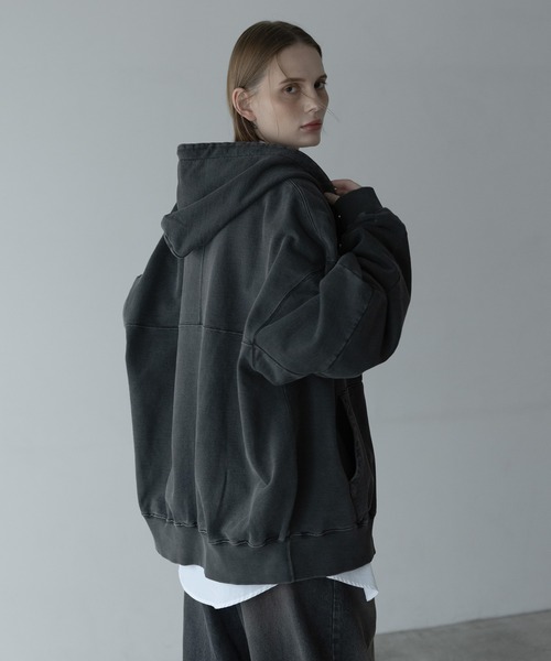 Dim Moire 黒 オーバーサイズパーカー DOUX ARCHIVES（ドゥアルシーヴ） パーカー 「新色追加/もちもち