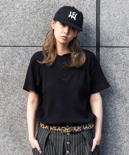WISH FOR EVER tシャツ DRAW CODE 5 BUTTON HENRY NECK THERMAL