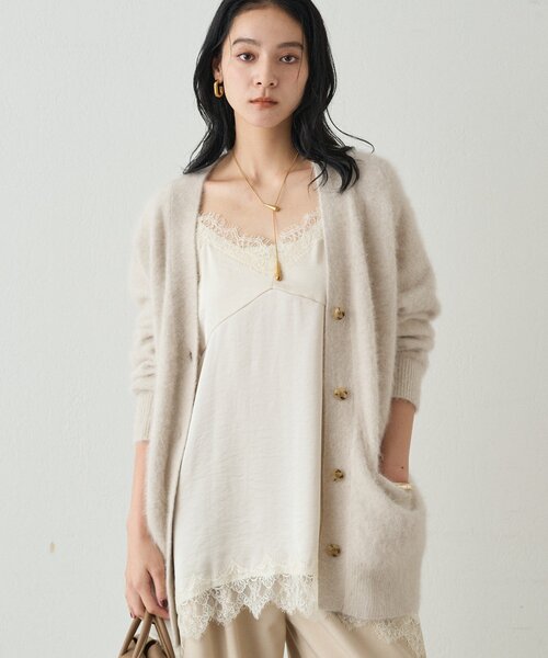 セールまもなく終了Loungedressジャガードキャミタックブラウス Loungedress ブラウス シャツ レースキャミ レディース