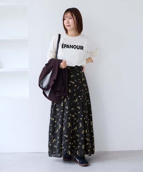 VIS（ビス） ロング スカート 「WEB限定」アソート柄セミフレアロング