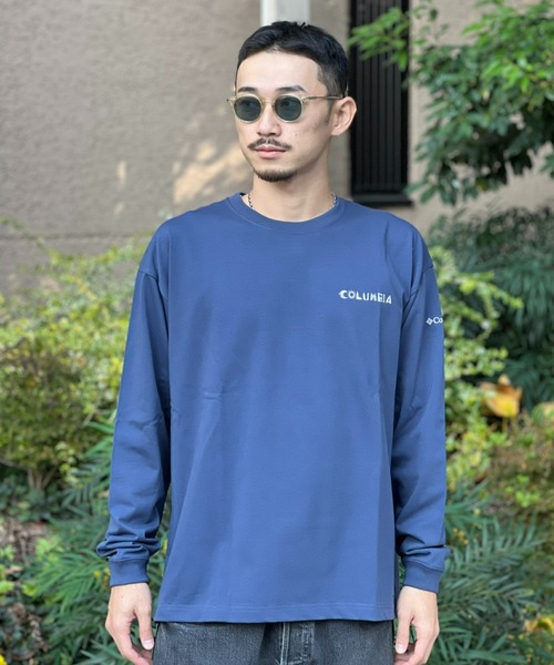 期間限定☆45R908長袖オーシャンTシャツ 長袖未使用インディゴ濃サイズ2番 Columbia（コロンビア） tシャツ 「Columbia」レイクトゥアベニュー