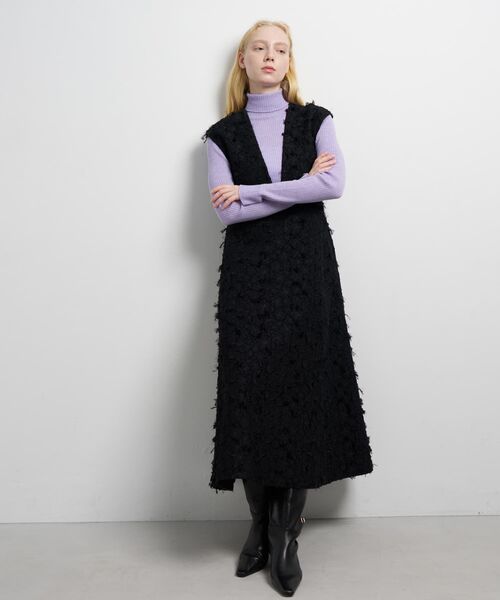 LANVIN en Bleu ワンピース ハンドカットジャガードワンピース