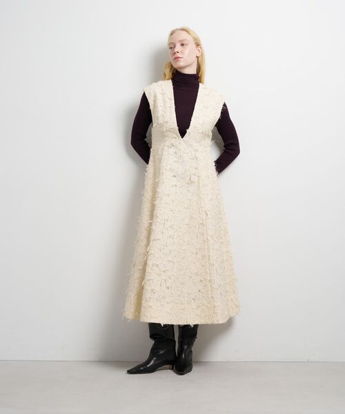 LANVIN en Bleu ワンピース ハンドカットジャガードワンピース