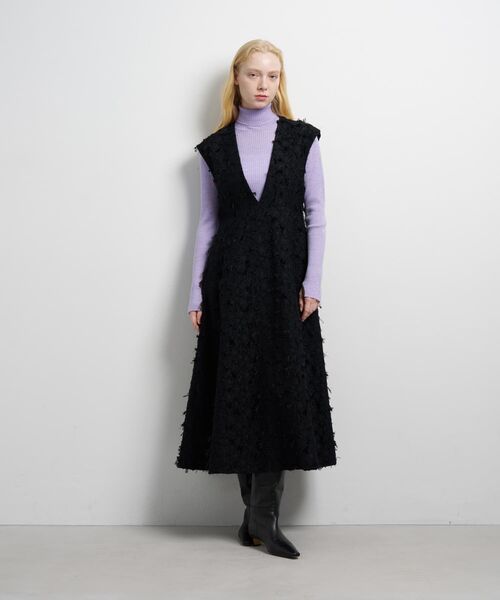 LANVIN en Bleu ワンピース ハンドカットジャガードワンピース