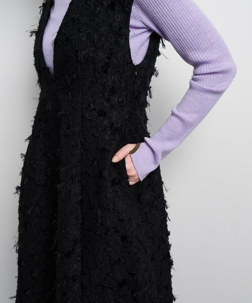 LANVIN en Bleu ワンピース ハンドカットジャガードワンピース