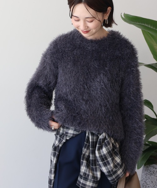 AMERI シャギーニット ANIMAL SHAGGY KNIT CARDIGAN