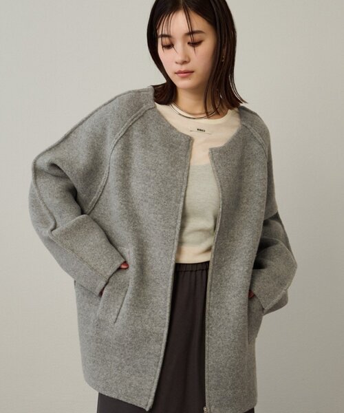 Omekashi カバーオール ベージュ 新品未使用タグ付き Omekashi コート アウター ニットカバーオール レディース