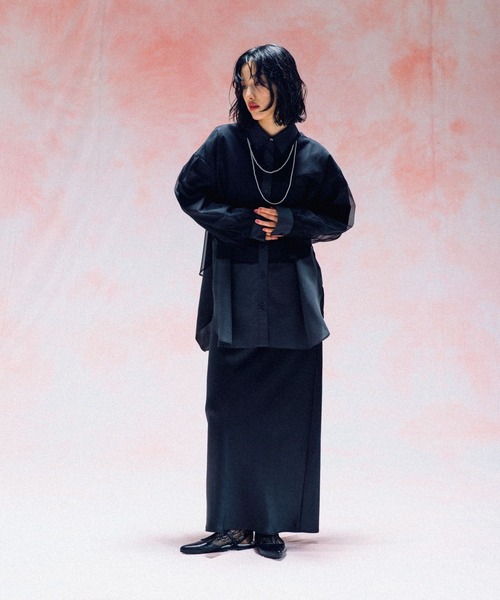 LEPSIM（レプシィム） ブラウス シャツ チュール重ねシャツチュニック