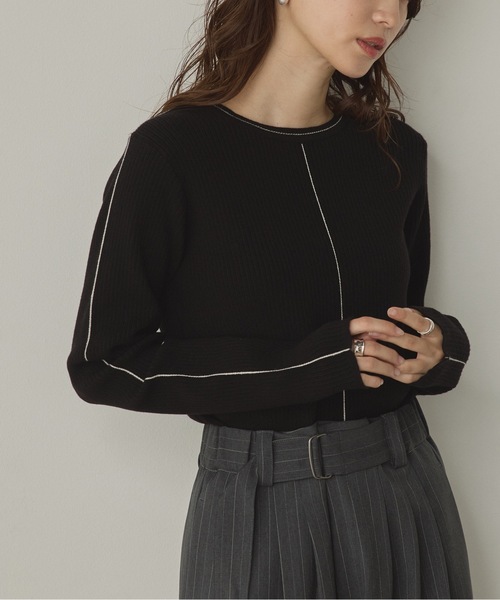 hyeon ペタルニット セーター 黒 hyeon ペタルニット セーター 黒 W：Huku ニット セーター