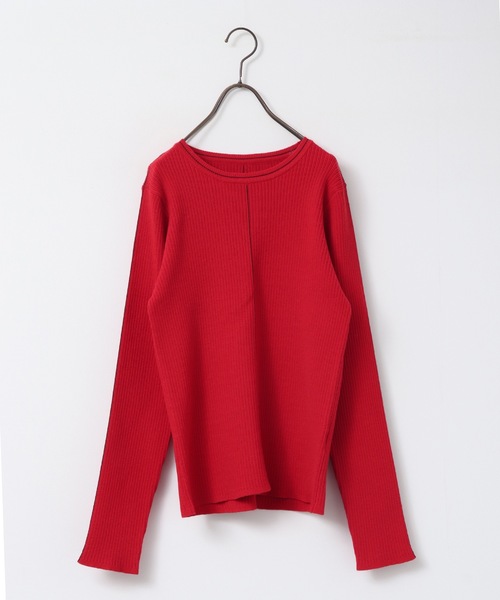 新品未使用 DECEMBERMAY ロゴニット 赤 レディース Mサイズ hunch（ハンチ） ニット セーター 「静電気防止」やわもちヤーン