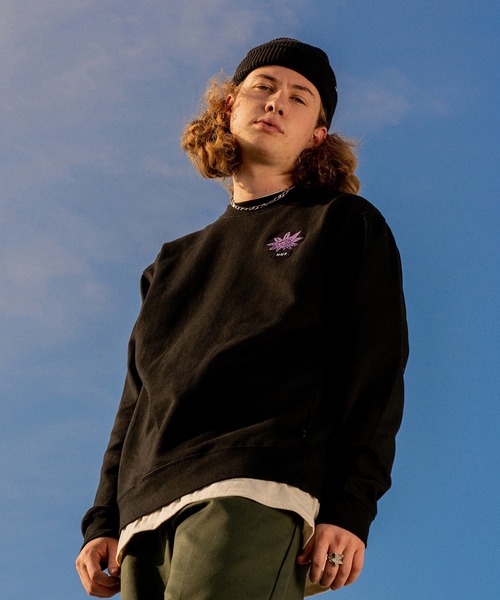 HUF（ハフ） スウェットカットソー MEDIUM ブラック メンズ : ZOZOTOWN