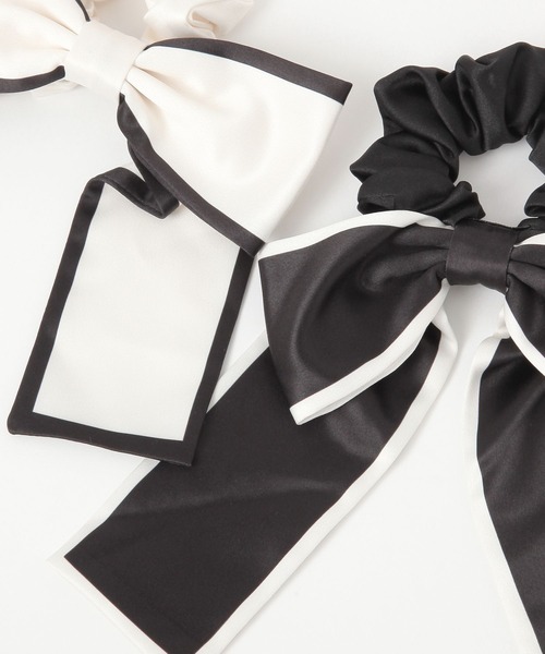 niko and…（ニコアンド） シュシュ バイカラーBIGリボンシュシュ