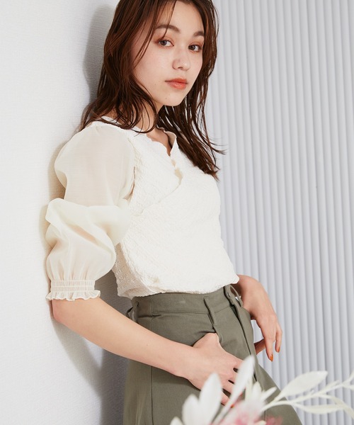 「mysty woman」 7分袖ブラウス FREE オフホワイト レディース_画像4