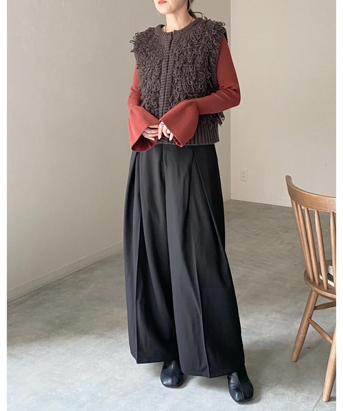 ショートイージーニットジレ ショートイージーニットジレ She's Closet ベスト ジレ ローゲージ