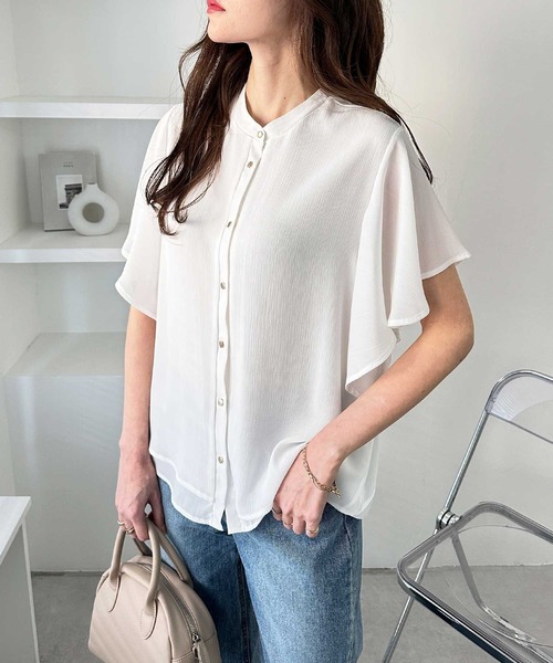 「GeeRA」 半袖ブラウス X-LARGE ブラック レディース_画像2