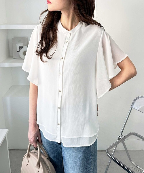 「GeeRA」 半袖ブラウス X-LARGE ブラック レディース_画像3