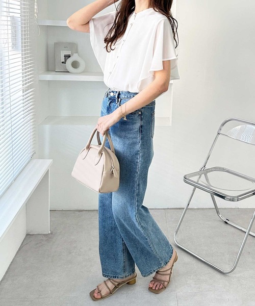 「GeeRA」 半袖ブラウス X-LARGE ブラック レディース_画像5