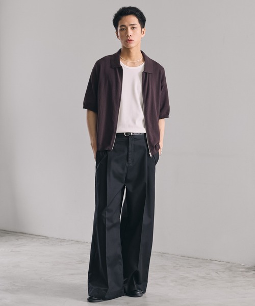 LUENNA ワイドパンツ チノパン 「LUENNA」Wide Straight Chino Pants