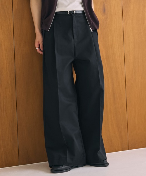 LUENNA ワイドパンツ チノパン 「LUENNA」Wide Straight Chino Pants