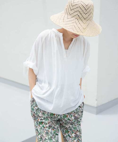 「URBAN RESEARCH DOORS」 ドルマンスリーブブラウス MEDIUM ブルー レディース_画像4