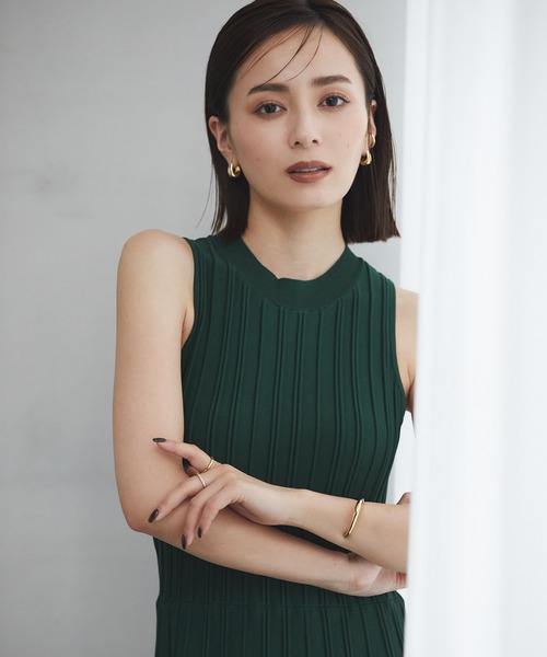 「anuans」 ノースリーブワンピース FREE ブラック レディース_画像3