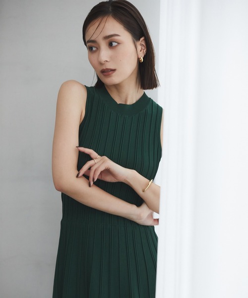 「anuans」 ノースリーブワンピース FREE ブラック レディース_画像4