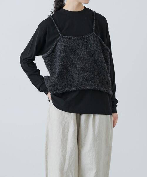 かぐれ　アルパカウールブークレニットキャミソール かぐれ ニット セーター アルパカウールブークレニットキャミソール