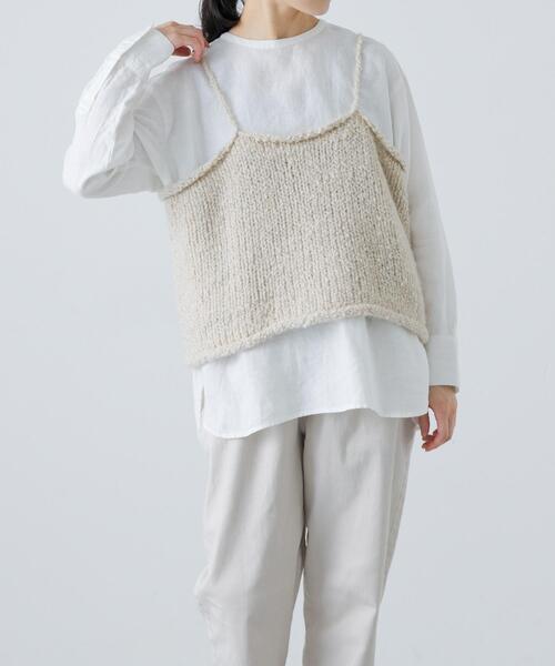 かぐれ ニット セーター アルパカウールブークレニットキャミソール