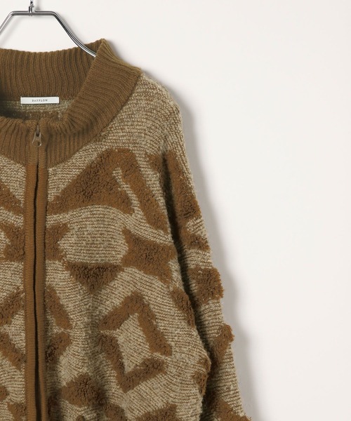 BAYFLOW（ベイフロー） セーター ニット ジャガードニットZIPブルゾン