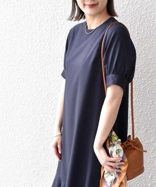 「SHIPS.me」 半袖ワンピース - チャコールグレー レディース_画像4