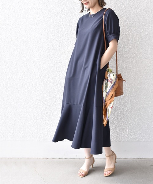 「SHIPS.me」 半袖ワンピース - チャコールグレー レディース_画像6