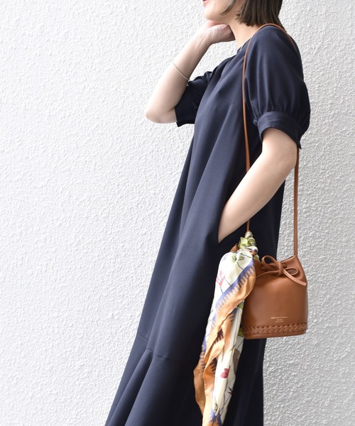 「SHIPS.me」 半袖ワンピース - チャコールグレー レディース_画像8