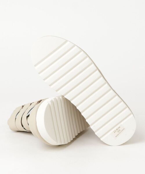 「ミライアルキ」 ハイカットスニーカー 23cm ベージュ レディース_画像3