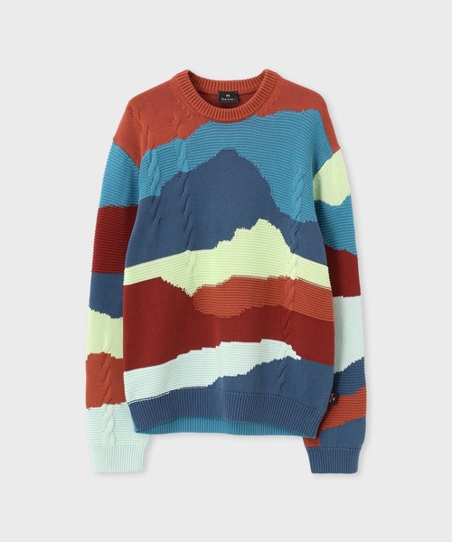 PS Paul Smith セーター ニット Mountains” インターシャ クルーネック