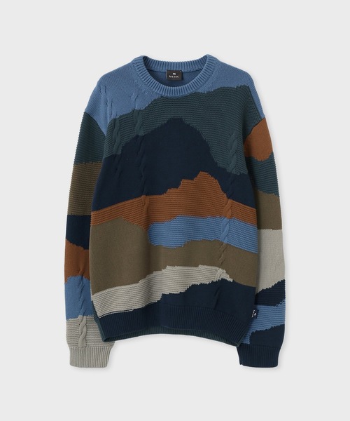 PS Paul Smith セーター ニット Mountains” インターシャ クルーネック