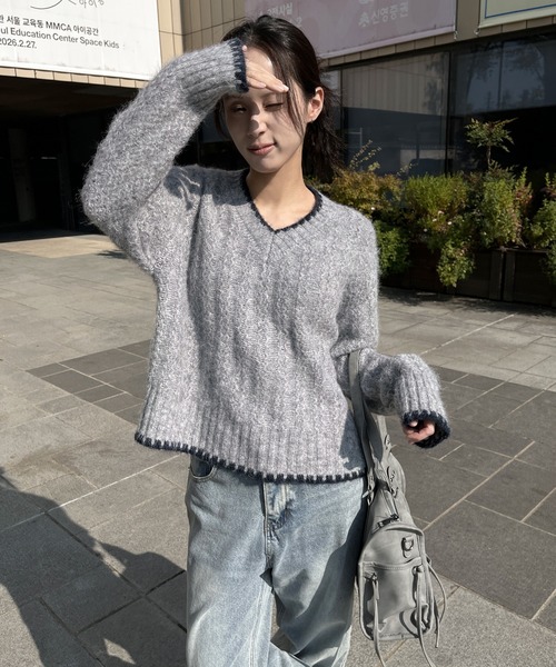 UNE MANSION（ユヌマンション） ニット セーター バイカラーステッチ