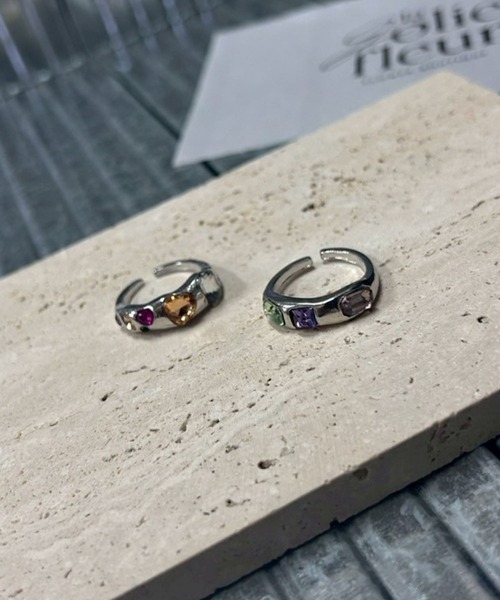 指輪 リング 「456740」カラフルストーンリング2点セット（RZ