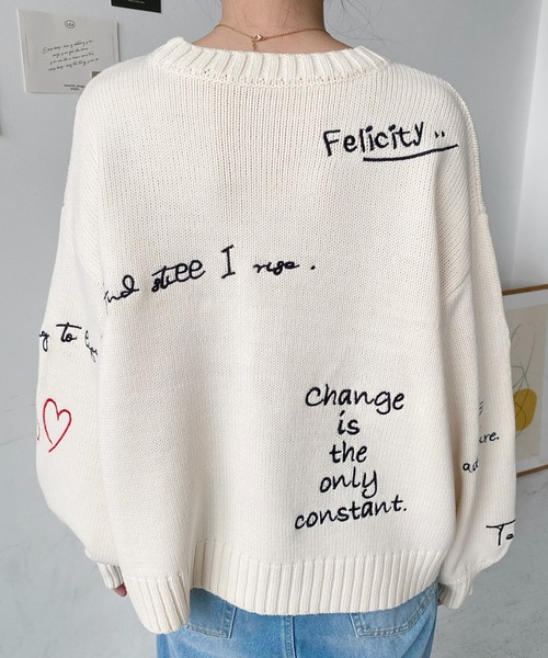 「moment+」 長袖ニット L アイボリー レディース_画像2