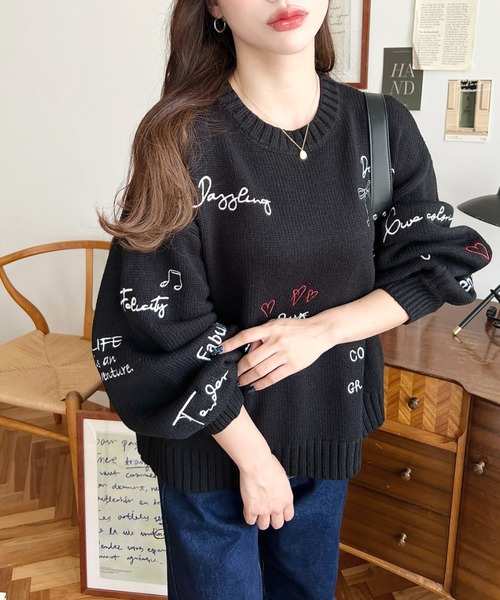 「moment+」 長袖ニット L アイボリー レディース_画像7