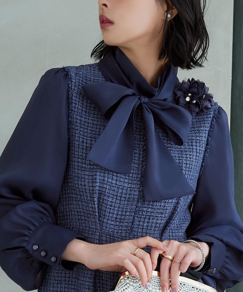 「RUIRUE BOUTIQUE」 長袖ワンピース M ブラック レディース_画像3