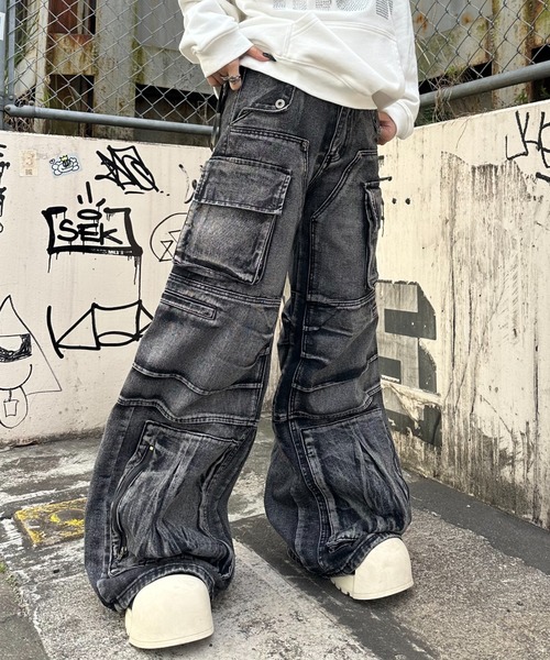 KsG ジーンズ デニム デニムパンツ マルチポケットロングストリング