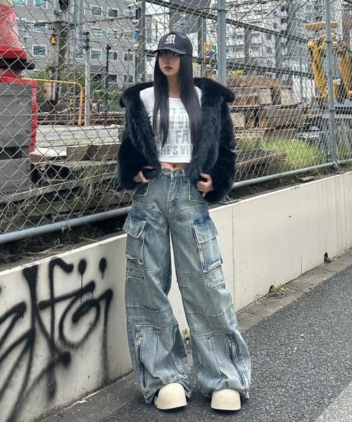 KsG ジーンズ デニム デニムパンツ マルチポケットロングストリング