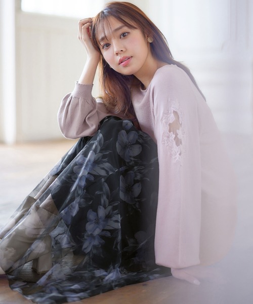 「alotta」 長袖ニット L ホワイト レディース_画像2